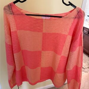 PINK Lily peach and Orange Sweater